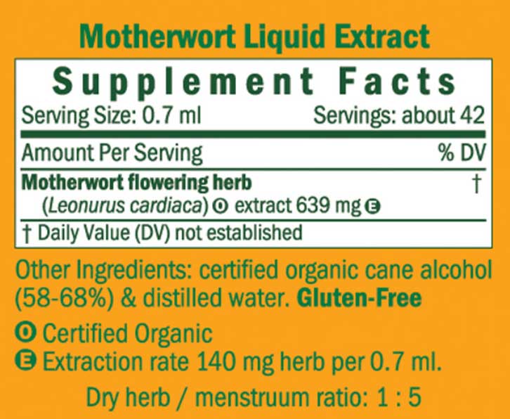 Herb Pharm Motherwort Ingredients