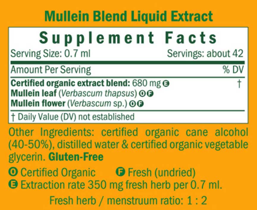 Herb Pharm Mullein Blend Ingredients