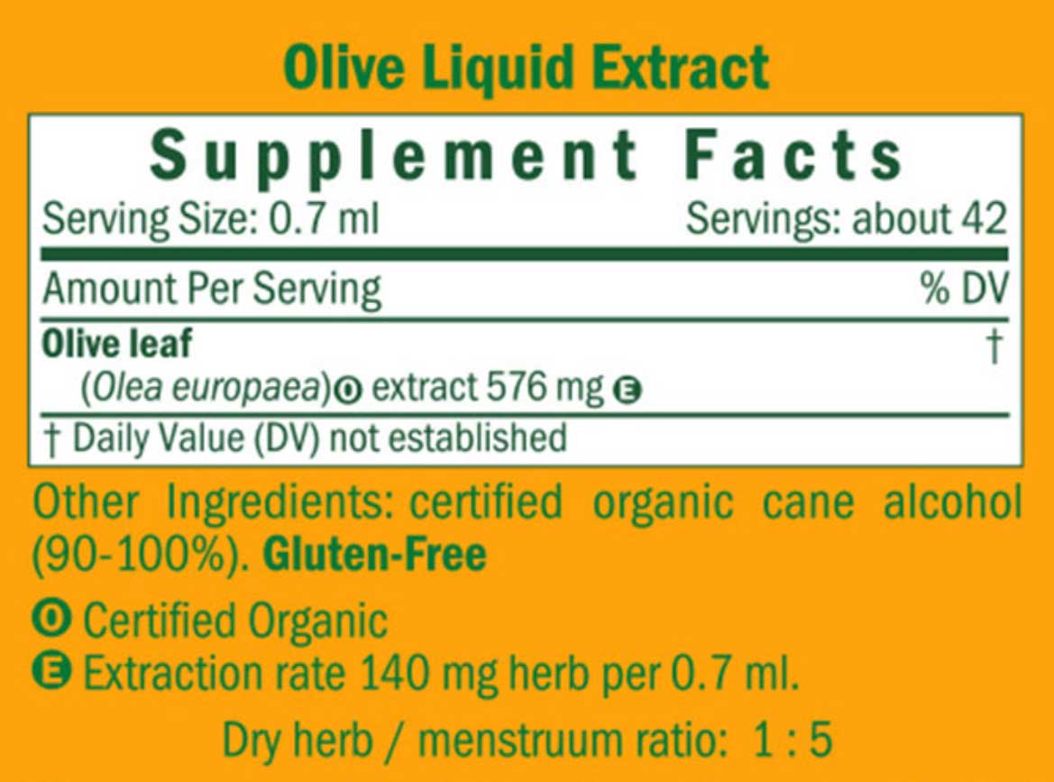 Herb Pharm Olive Ingredients