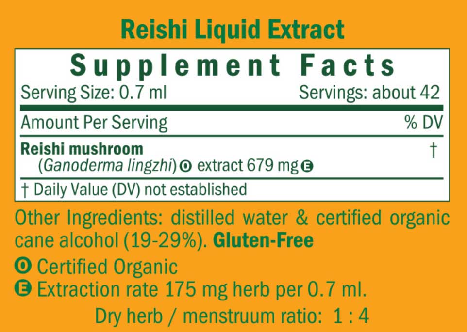 Herb Pharm Reishi Ingredients