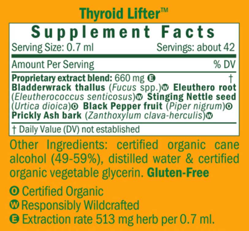 Herb Pharm Thyroid Lifter Ingredients