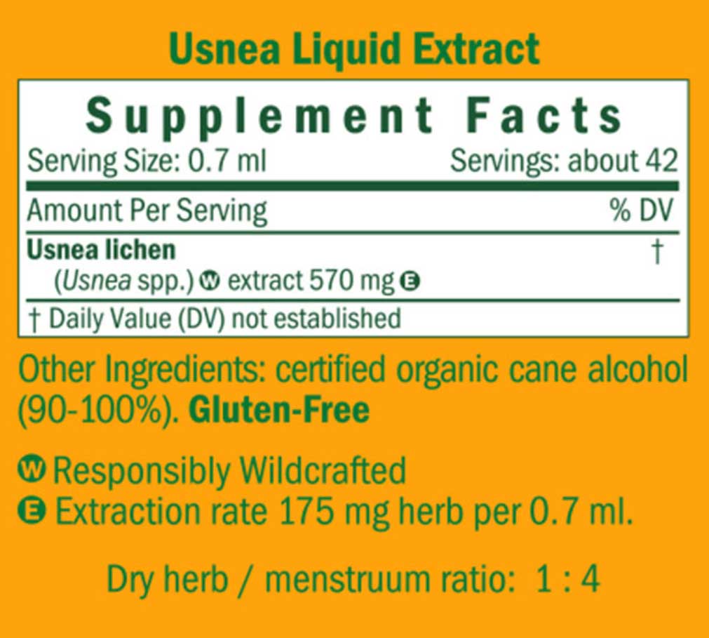 Herb Pharm Usnea Ingredients