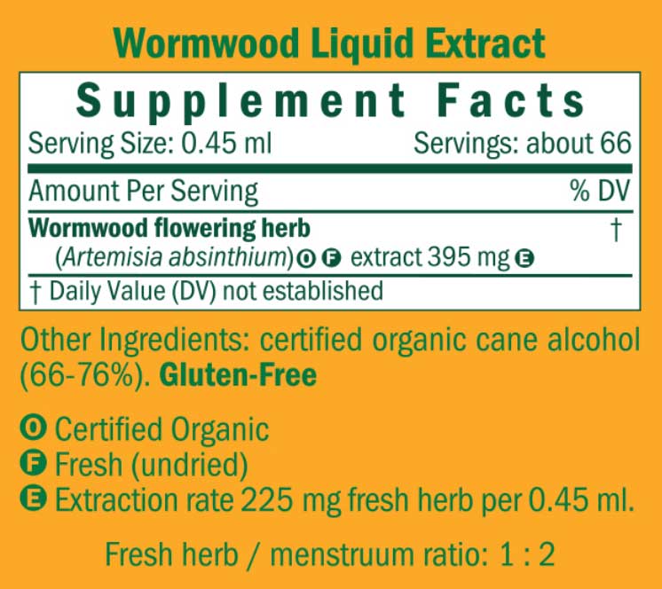 Herb Pharm Wormwood Ingredients
