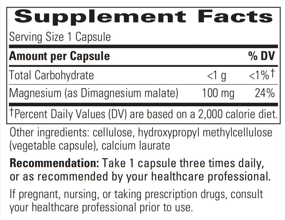 Integrative Therapeutics Magnesium Malate Ingredients