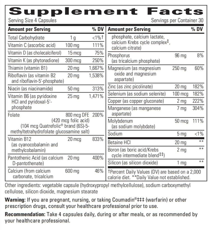 Integrative Therapeutics Osteoprime Forte Ingredients