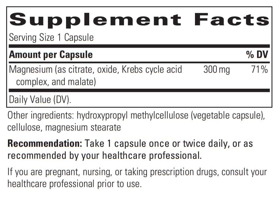 Integrative Therapeutics Tri-Magnesium Ingredients