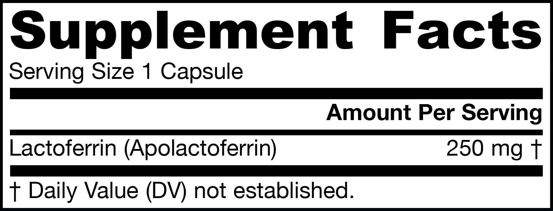 Jarrow Formulas Lactoferrin 250 mg Ingredients