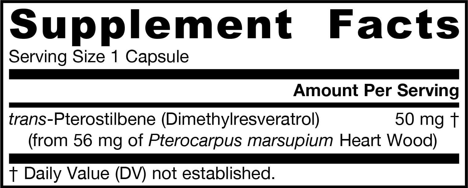 Jarrow Formulas trans-Pterostilbene 50 mg Ingredients