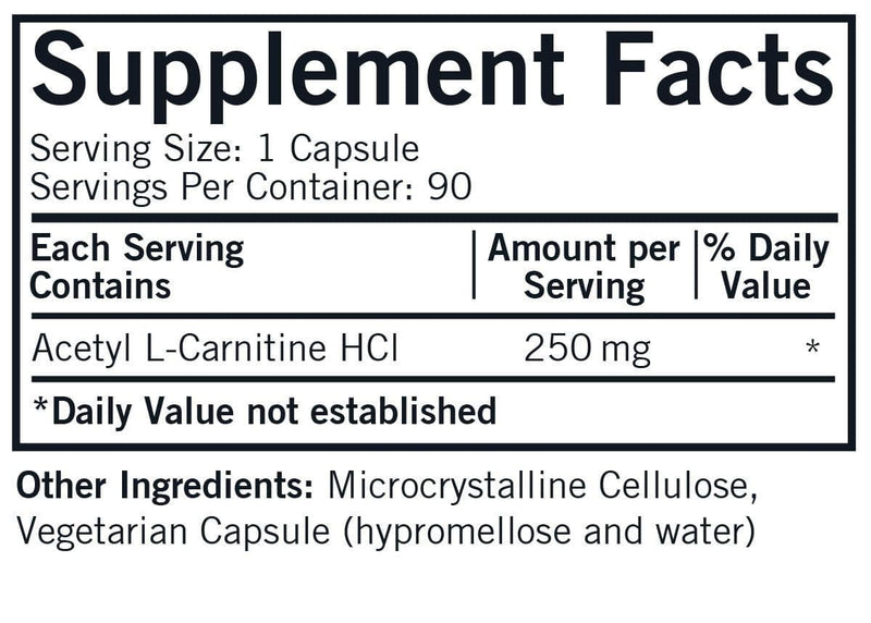 Kirkman Acetyl L-Carnitine 250 mg Ingredients