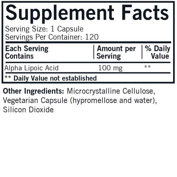 Kirkman Alpha Lipoic Acid 100 mg Ingredients