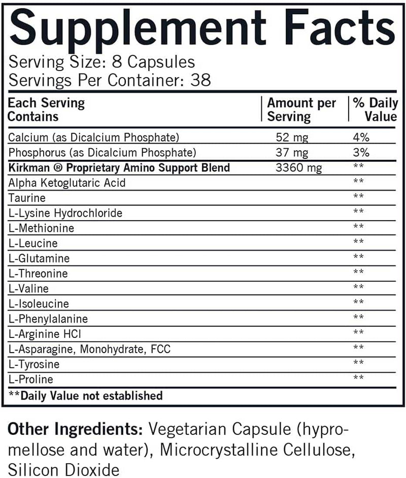Kirkman Amino Support Capsules Ingredients