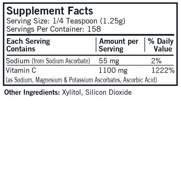 Kirkman Buffered Vitamin C Powder Ingredients