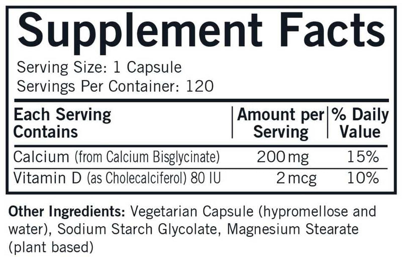 Kirkman Calcium 200 mg Ingredients 
