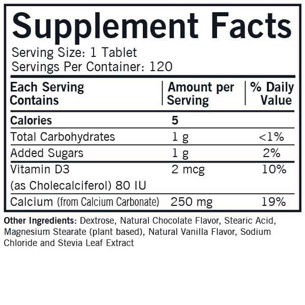 Kirkman Children's Chewable Calcium with Vitamin D3 Ingredients