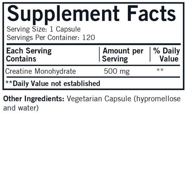 Kirkman Creatine 500 mg Ingredients