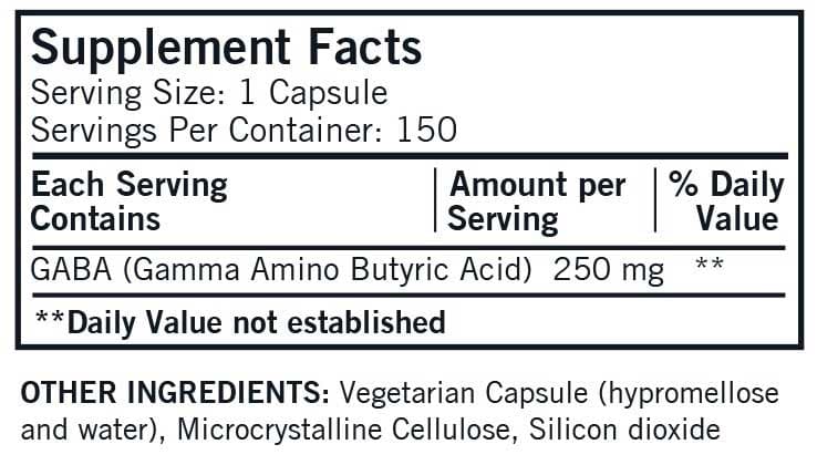 Kirkman GABA 250 mg Ingredients