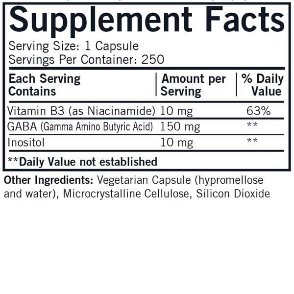 Kirkman GABA with Niacinamide and Inositol Ingredients