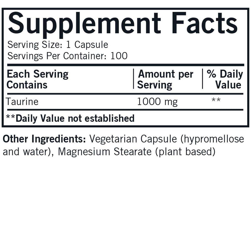Kirkman L-Taurine 1000 mg Ingredients