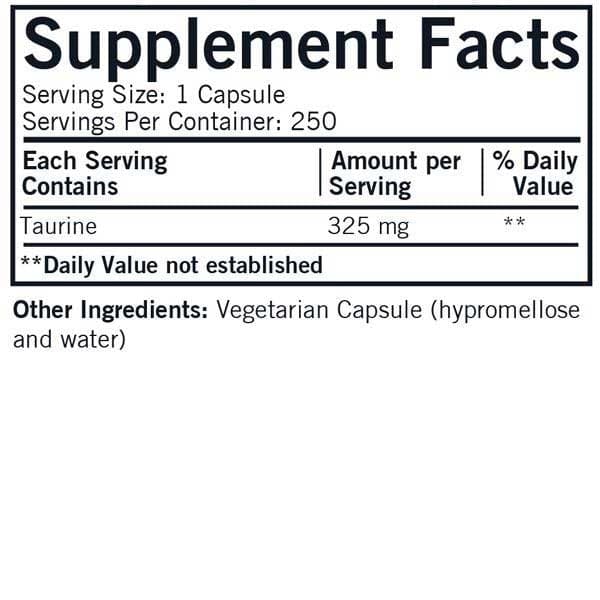 Kirkman L-Taurine 325 mg Ingredients