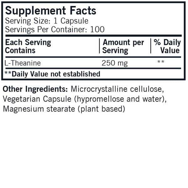 Kirkman L-Theanine 250 mg Ingredients