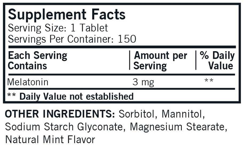 Kirkman Melatonin Chewable 3 mg Ingredients