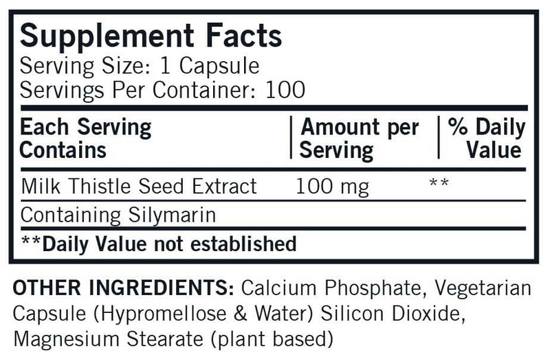 Kirkman Milk Thistle Ingredients