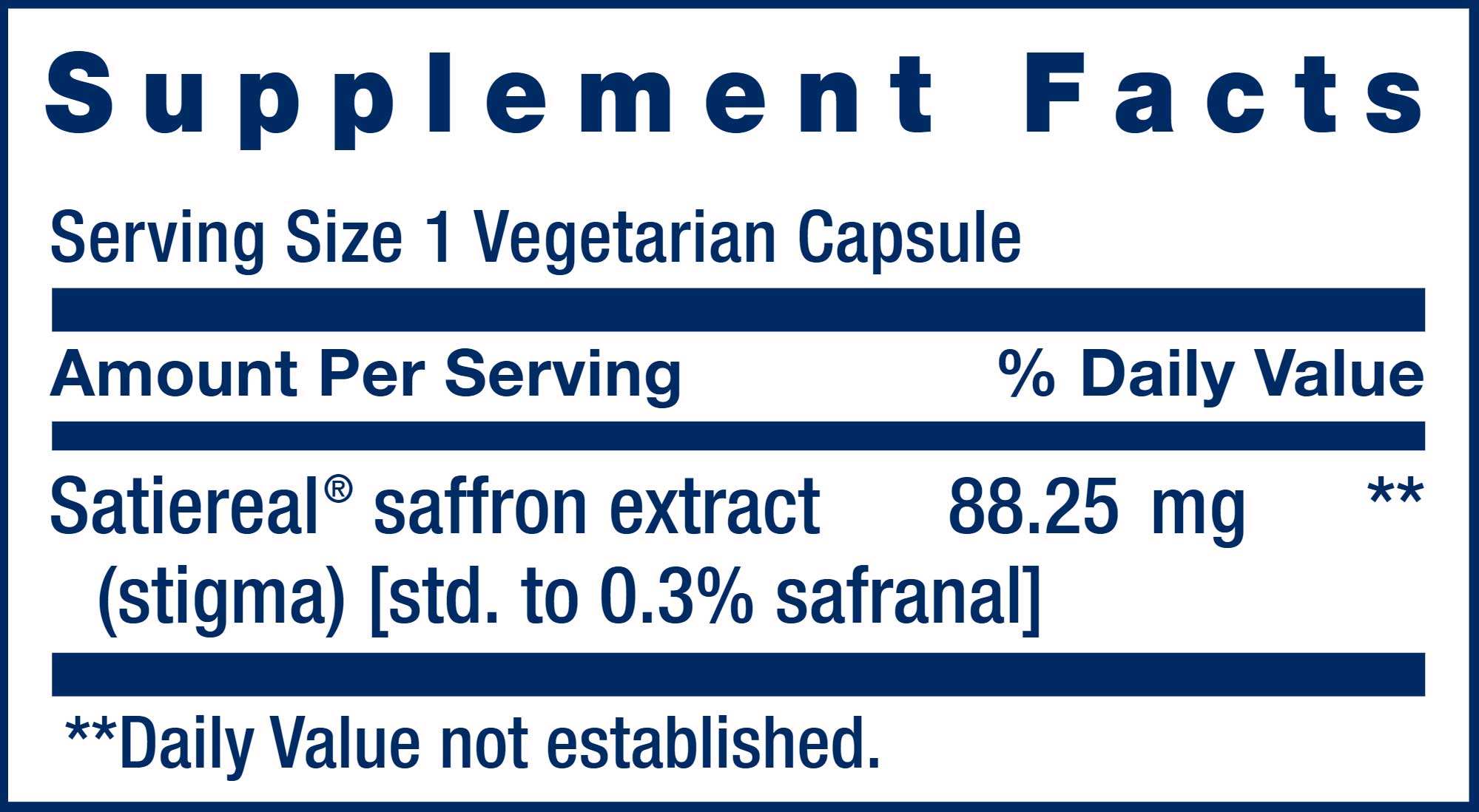 Life Extension Optimized Saffron Ingredients