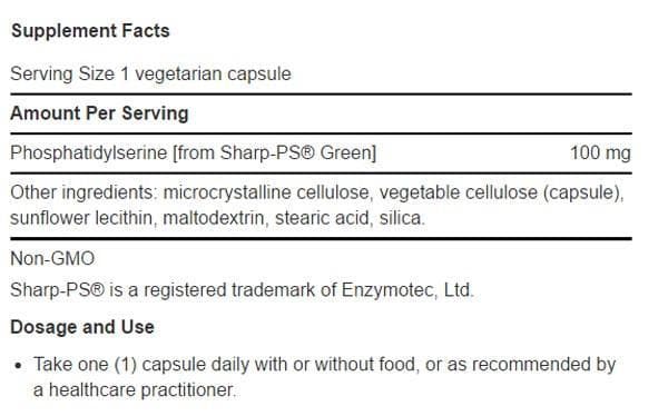 Life Extension PS (Phosphatidylserine) Caps Ingredients