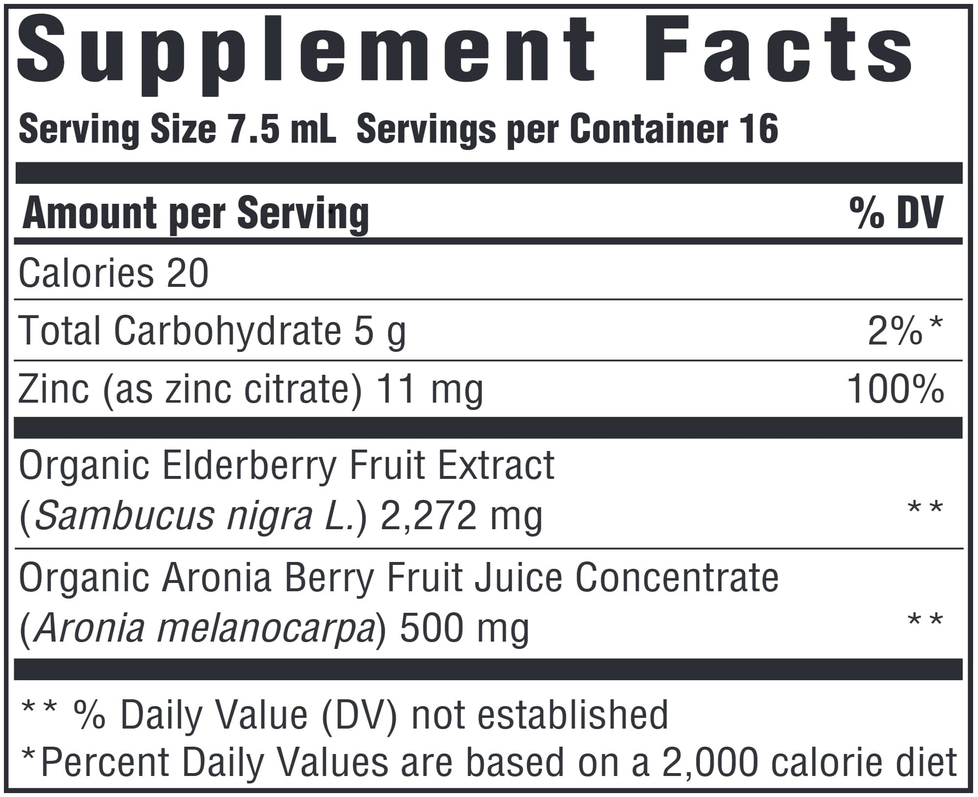 MegaFood Elderberry Zinc Immune Support Syrup Ingredients