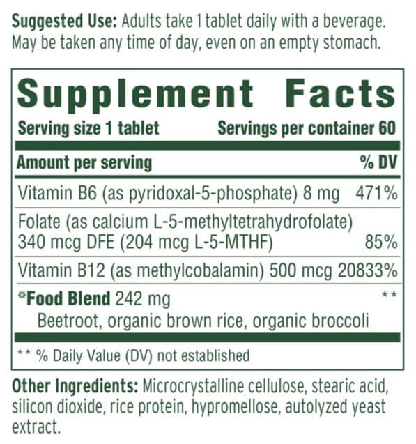 MegaFood Methyl B12 Ingredients