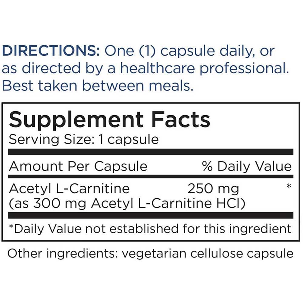 Metabolic Maintenance Acetyl L-Carnitine 250 mg Ingredients