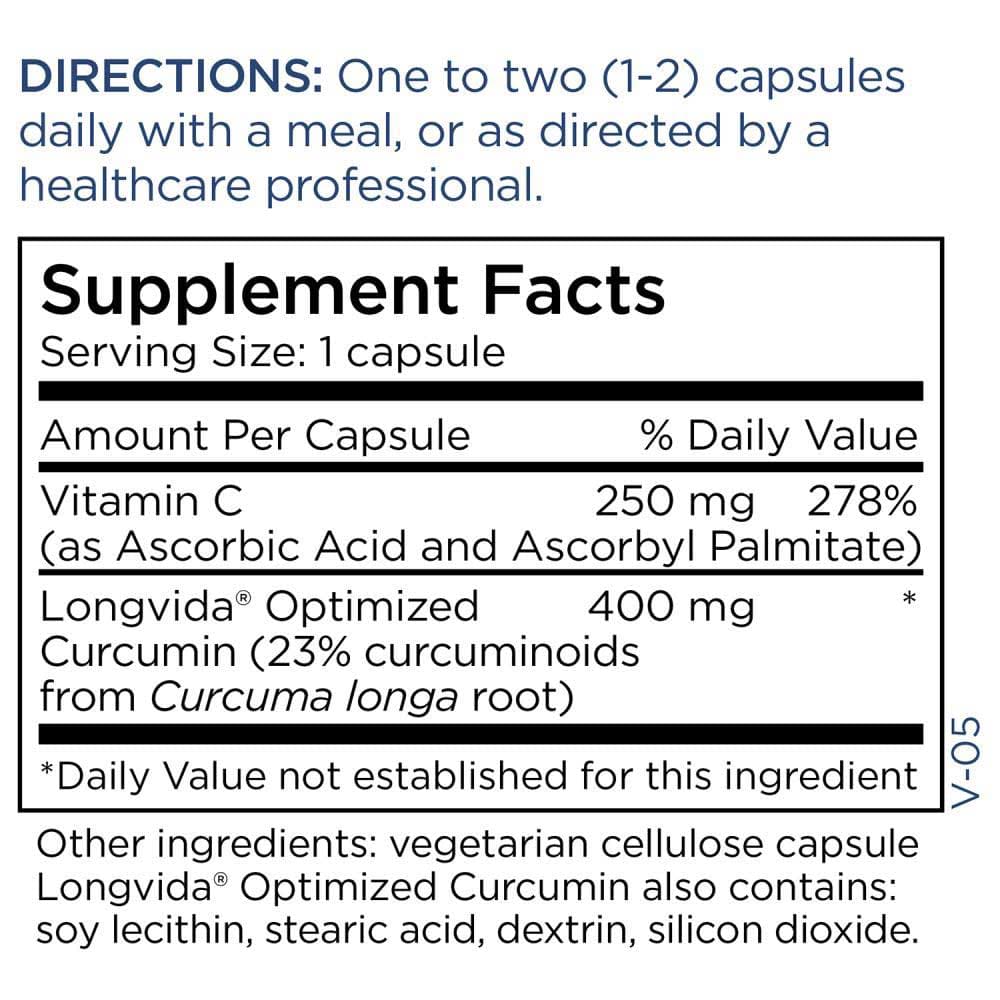 Metabolic Maintenance Curcumin + C Ingredients 