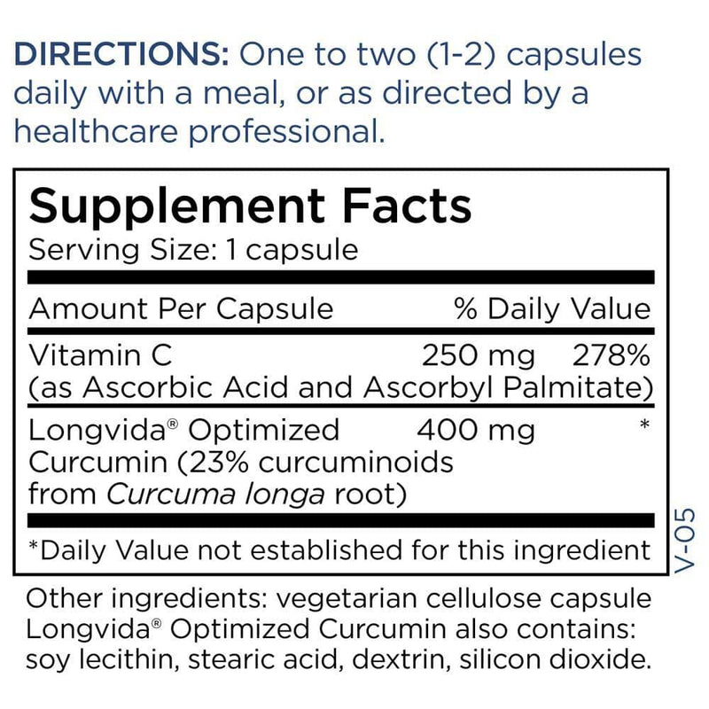 Metabolic Maintenance Curcumin + C Ingredients 