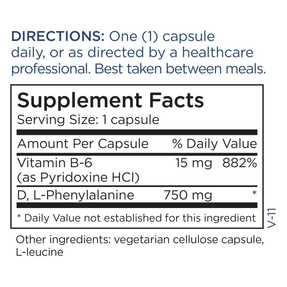Metabolic Maintenance D, L-Phenylalanine 750 mg Ingredients 