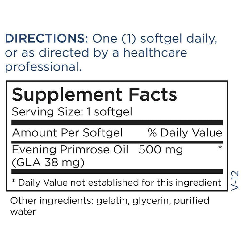 Metabolic Maintenance Evening Primrose Oil 500 mg Ingredients 