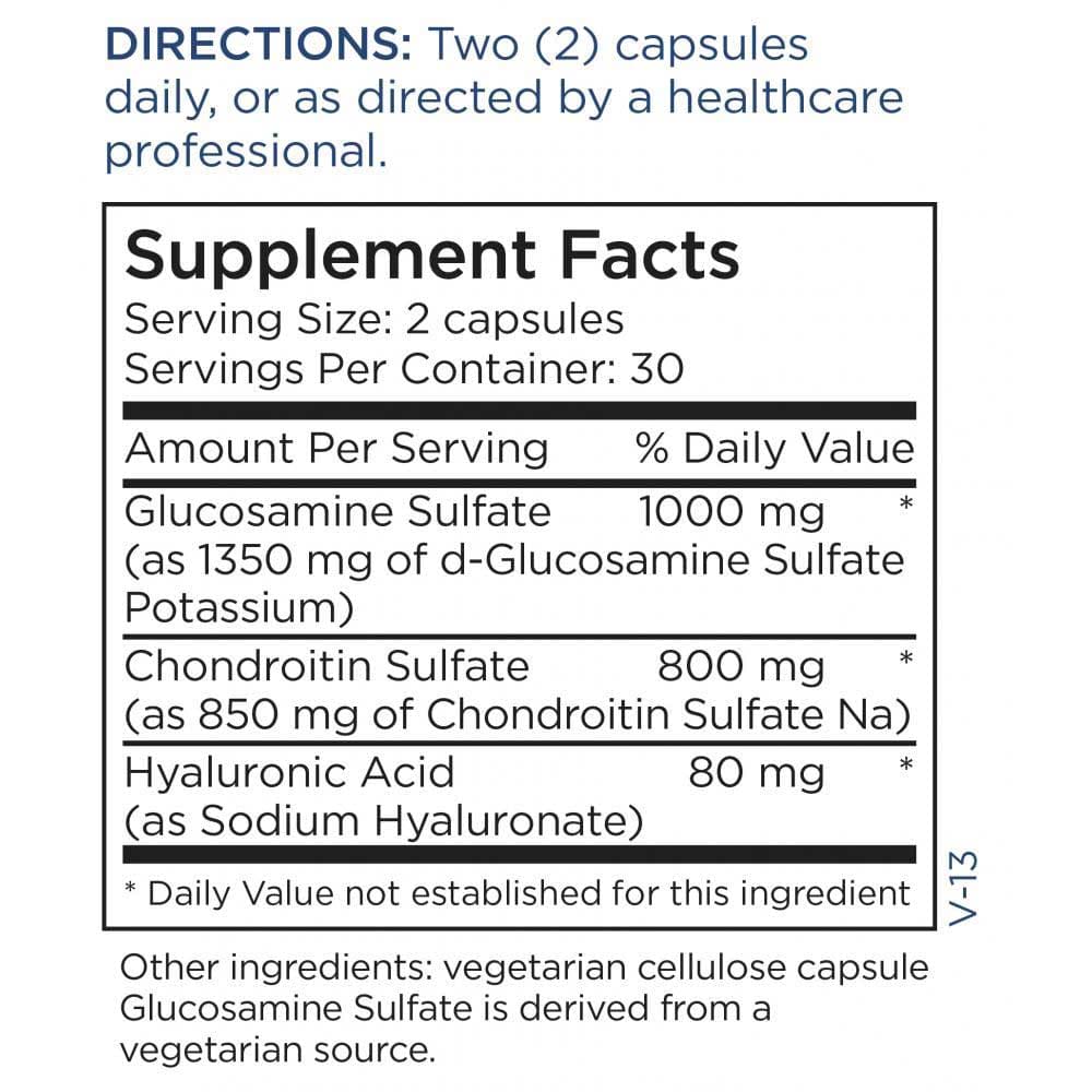 Metabolic Maintenance Glucosamine Chondroitin w/ Hyaluronic Acid Ingredients 