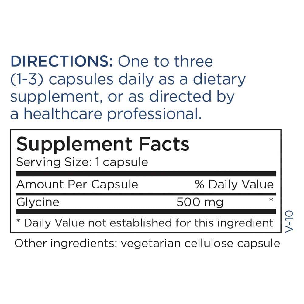 Metabolic Maintenance Glycine 500 mg Capsules Ingredients 