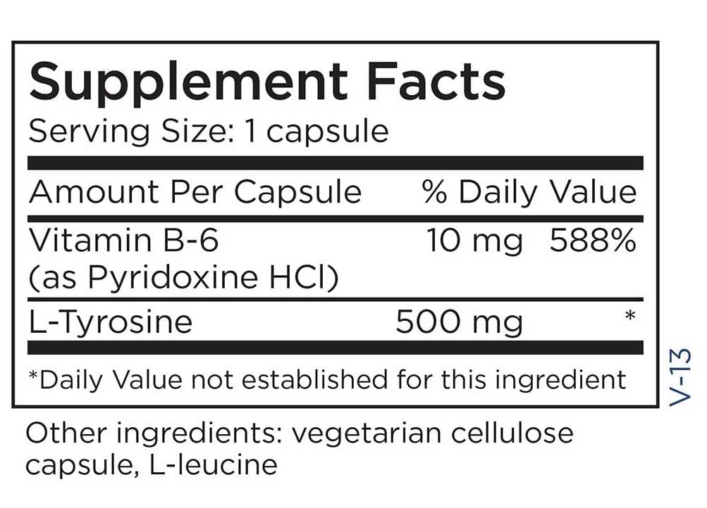 Metabolic Maintenance L-Tyrosine 500 mg Ingredients