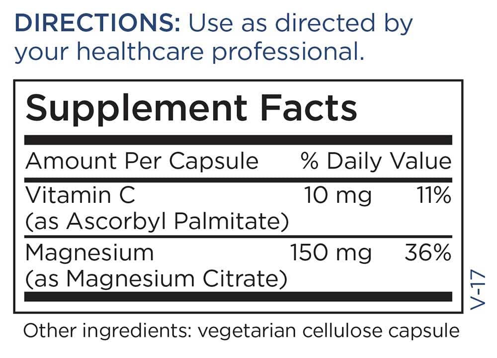 Metabolic Maintenance Magnesium Citrate Ingredients