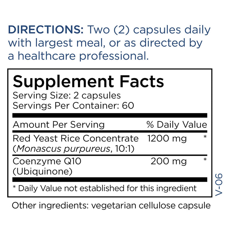 Metabolic Maintenance Red Yeast Rice with CoQ10 Ingredients