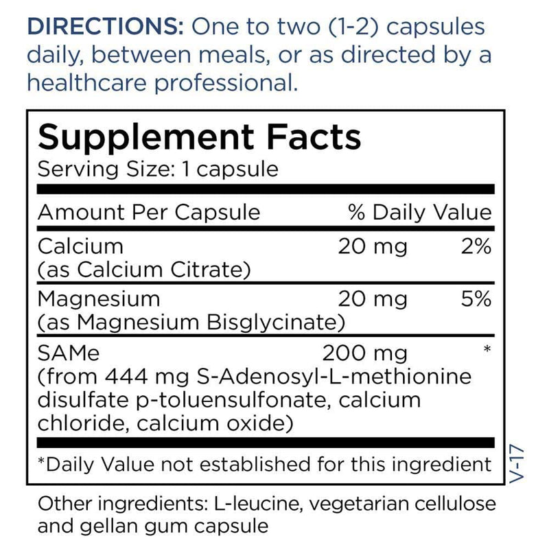 Metabolic Maintenance SAMe 200 mg Ingredients 