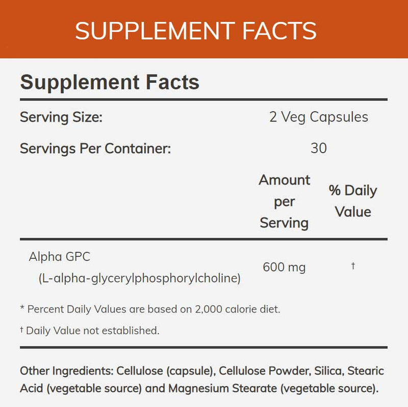 NOW Alpha GPC 300 mg Ingredients