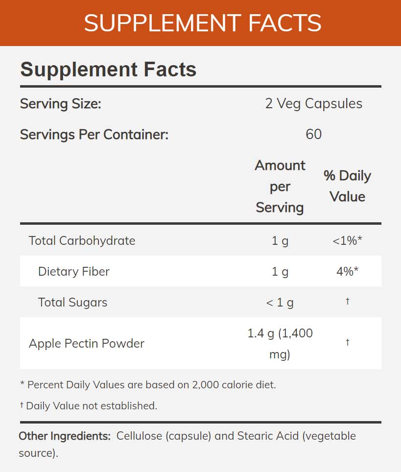NOW Apple Pectin 700 mg Ingredients