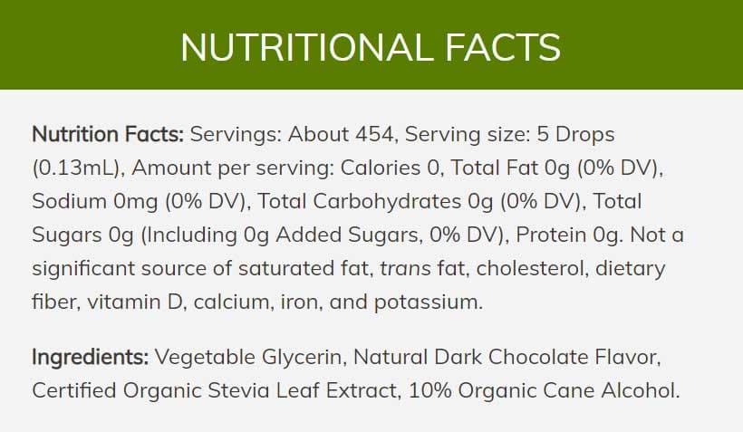 NOW Better Stevia, Dark Chocolate Ingredients