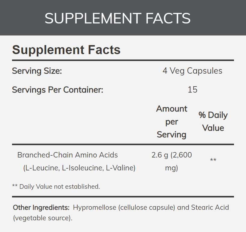 NOW  Sports Branched-Chain Amino Acids Ingredients