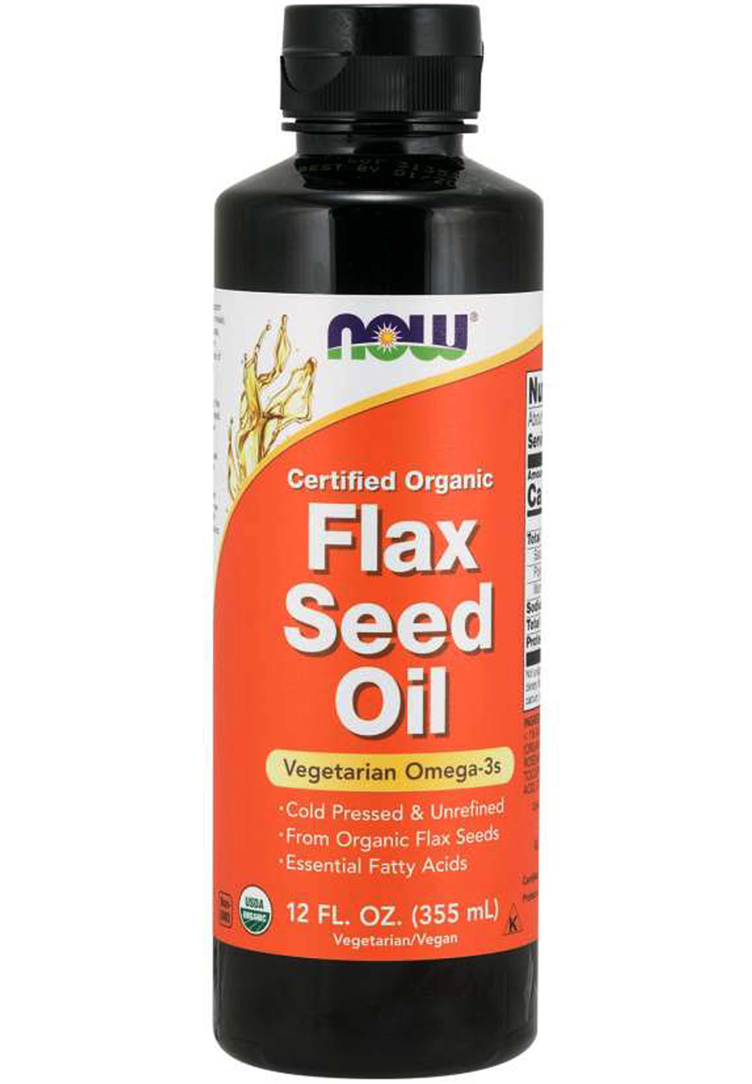 NOW Certified Organic Flax Seed Oil