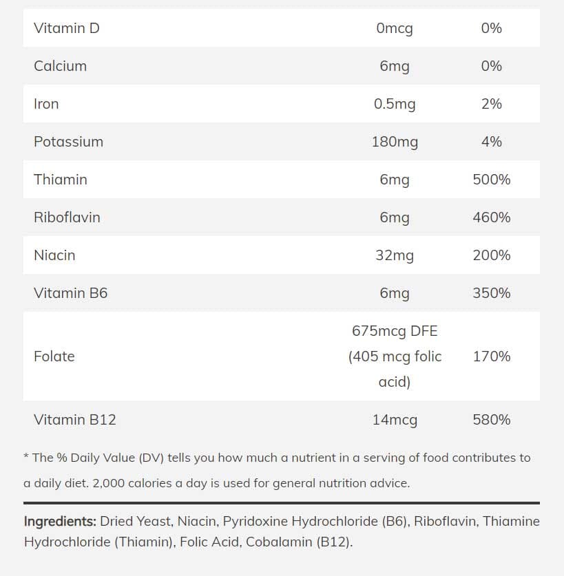 NOW Nutritional Yeast Flakes Ingredients