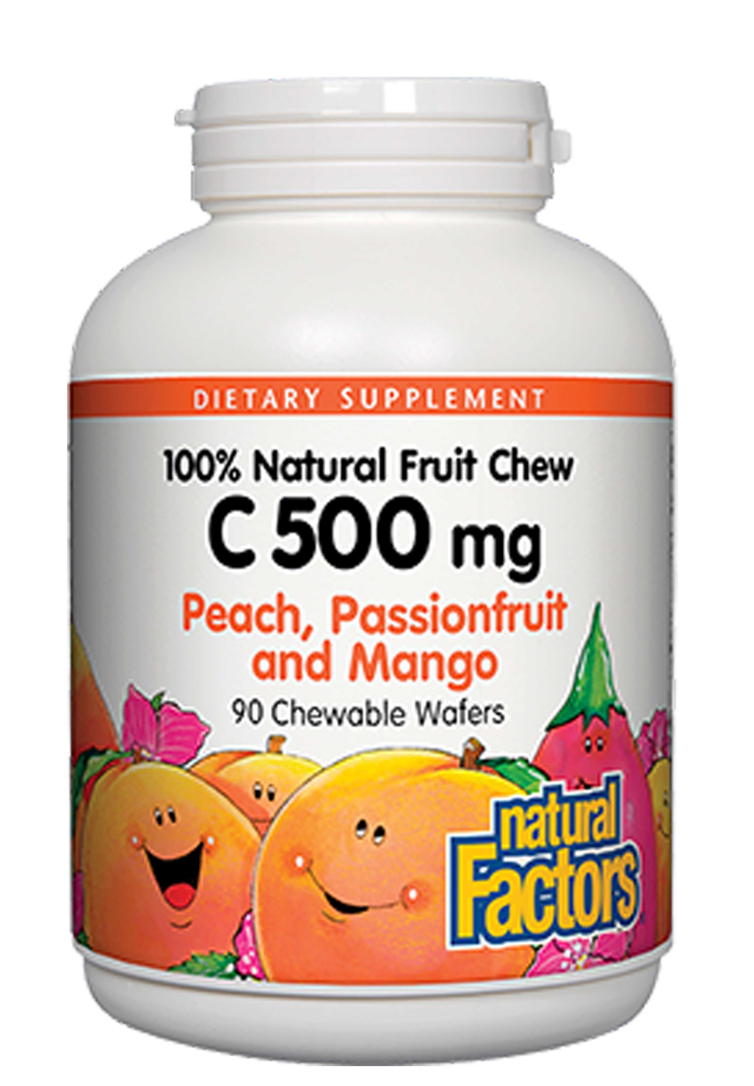 Natural Factors C 500 mg Peach, Passionfruit, Mango 90 chew