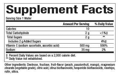 Natural Factors C 500 mg Peach, Passionfruit, Mango 90 chew Ingredients