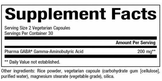 Natural Factors Pharma Gaba 100 mg Ingredients